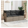 Image de Salon de jardin modulable resine tressee 3 pieces gris 62 x 62 x 69 cm 3 personnes