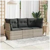 Image de Salon de jardin modulable resine tressee gris 3 pieces x 179 x 69