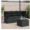 Image de Salon de jardin modulable resine tressee noir 3 personnes 62 x 62 x 69 cm 4 pieces