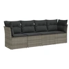 Image de Salon de jardin 4 pcs avec coussins gris résine tressée