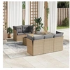 Image de Salon de jardin modulable rotin beige 6 pieces 5 personnes