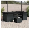 Image de Salon de jardin 7 pcs avec coussins noir résine tressée 3217265