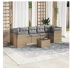 Image de Salon de jardin modulable rotin beige 8 pieces 62 x 62 x 69 cm 7 personnes