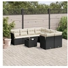 Image de Salon de jardin modulable 9 pieces resine tressee noir 62 x 62 x 69 cm 8 personnes