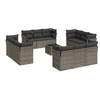 Image de Salon de jardin avec coussins 13 pcs gris résine tressée
