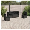 Image de Salon de jardin modulable resine tressee noir 5 pieces 62 x 62 x 69 cm 5 personnes