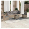 Image de Salon de jardin modulable - Lot de 7 pièces - Rotin Beige - 6 personnes - Table fixe