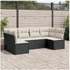 Image de Salon de jardin modulable rotin 6 pieces noir 62 x 62 x 69 cm 6 personnes