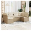 Image de Salon de jardin modulable resine tressee 6 personnes beige 62 x 62 x 69 cm 6 pieces