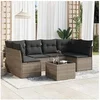 Image de Salon de jardin modulable gris resine tressee 7 pieces 62 x 62 x 69 cm 6 personnes