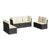 Image de Salon de jardin 7 pcs avec coussins noir résine tressée