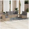 Image de Salon de jardin modulable resine tressee beige 7 pieces 62 x 62 x 69 cm 7 personnes