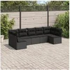 Image de Salon de jardin modulable resine tressee noir 7 pieces 62 x 62 x 69 cm 7 personnes