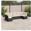 Image de Salon de jardin modulable resine tressee 7 pieces 7 personnes 62 x 62 x 69 cm noir