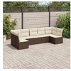 Image de Salon de jardin modulable resine tressee marron 7 pieces 62 x 62 x 69 cm 7 personnes