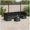 Image de Salon de jardin modulable noir 7 personnes 8 pieces 62 x 62 x 69 cm resine tressee