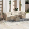 Image de Salon de jardin modulable rotin beige 7 personnes 62 x 62 x 69 cm 8 pieces