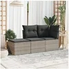 Image de Salon de jardin modulable resine tressee gris 3 pieces 62.0 x 62 x 69