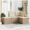 Image de Salon de jardin modulable rotin 4 personnes 4 pieces 62 x 62 x 69 cm beige