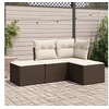 Image de Salon de Jardin avec Coussins 4 pcs, Canapés avec Pieds Réglables, Ensemble de Meubles d'Extérieur Patio Terrasse, 3217483