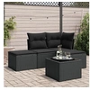Image de Salon de jardin modulable resine tressee noir 4 personnes 62 x 62 x 69 cm 5 pieces