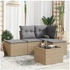 Image de Salon de jardin modulable resine tressee 4 personnes 5 pieces 62 x 62 x 69 cm beige
