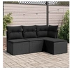 Image de Salon de jardin modulable - Lot de 4 pieces - Resine tressee - Noir - 4 personnes