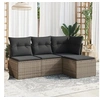 Image de Salon de jardin modulable resine tressee gris 4 personnes 62 x 62 x 69 cm 4 pieces