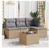 Image de Salon de jardin modulable beige resine tressee 4 personnes 62 x 62 x 69 cm 5 pieces
