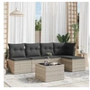 Image de Salon de Jardin avec Coussins 6 pcs, Canapés avec Pieds Réglables, Ensemble de Meubles d'Extérieur Patio Terrasse, 3217532