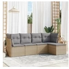 Image de Salon de jardin modulable beige 5 pieces 5 personnes 62 x 62 x 69 cm resine tressee
