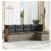 Image de Salon de jardin 5 pcs avec coussins gris résine tressée 3217560