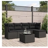 Image de Salon de jardin 6 pcs avec coussins noir résine tressée 3217565