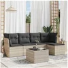 Image de Salon de Jardin avec Coussins 6 pcs, Canapés avec Pieds Réglables, Ensemble de Meubles d'Extérieur Patio Terrasse, 3217572