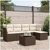 Image de Salon de jardin modulable - Lot de 6 pieces - Resine tressee - Marron - 5 personnes