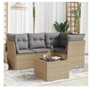 Image de Salon de jardin modulable rotin beige 4 personnes 62 x 62 x 69 cm 5 pieces
