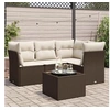Image de Salon de jardin Modulable Pack de 5 pièces Marron Résine tressée 4 personnes