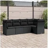 Image de Salon de jardin modulable - Pack de 5 pièces - Résine tressée Noir - 5 personnes - 62 x 62 x 69 cm