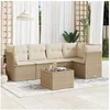 Image de Salon de jardin modulable rotin beige 6 pieces 62 x 62 x 69 cm 5 personnes