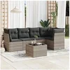 Image de Salon de Jardin avec Coussins 6 pcs, Canapés avec Pieds Réglables, Ensemble de Meubles d'Extérieur Patio Terrasse, 3217612
