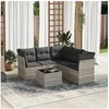 Image de Salon de Jardin avec Coussins 6 pcs, Canapés avec Pieds Réglables, Ensemble de Meubles d'Extérieur Patio Terrasse, 3217632