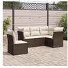 Image de Salon de jardin modulable resine tressee 5 personnes marron 62 x 62 x 69 cm 5 pieces