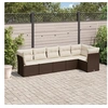 Image de Salon de jardin modulable resine tressee marron 6 pieces 55 x 62 x 69 cm 6 personnes