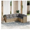 Image de Salon de jardin modulable resine tressee beige 6 pieces 55.0 x 62 x 69 6 personnes