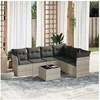 Image de Salon de Jardin avec Coussins 7 pcs, Canapés de Terrasse, Ensemble de Meubles de Patio, Mobilier d'Extérieur, Gris 3217692
