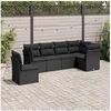 Image de Salon de jardin modulable - Lot de 6 pièces - Résine tressée noir 6 personnes 55x62x69 cm