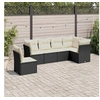 Image de Salon de jardin 6 pcs avec coussins noir résine tressée 3217696