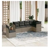 Image de Salon de jardin 6 pcs avec coussins gris résine tressée