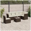 Image de Salon de jardin modulable resine tressee noir 7 pieces 55.0 x 62 x 69 6 personnes