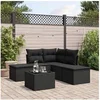 Image de Salon de jardin modulable resine tressee 5 personnes noir 55 x 62 x 69 cm 6 pieces
